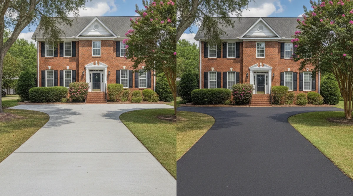 Concrete vs asphalt driveway comparison Orangeburg SC