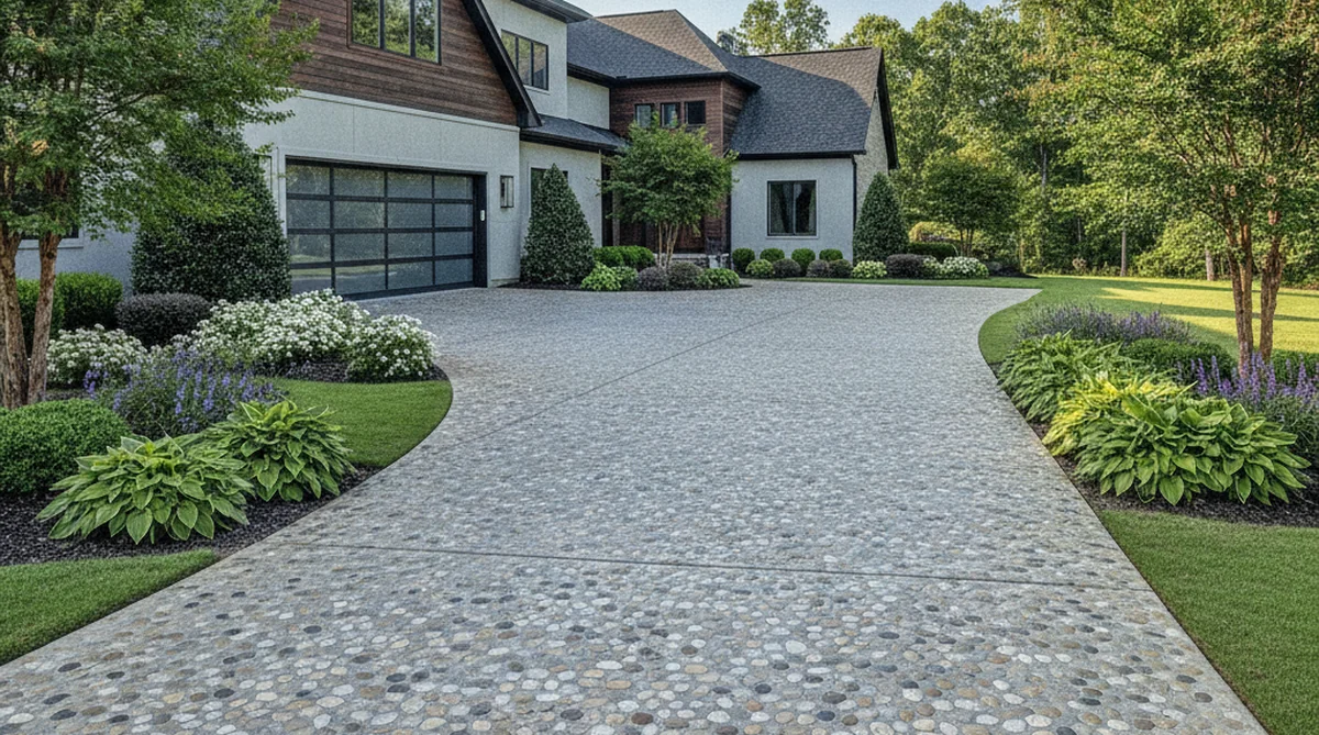 Exposed aggregate concrete driveway in Orangeburg SC
